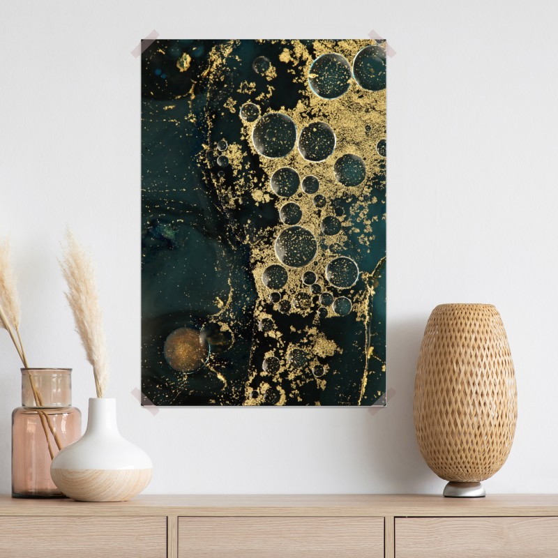 Plakat turkusowo-złota abstrakcyjna marmurkowa faktura – Wallissimo® Plakat turkusowo-złota abstrakcyjna marmurkowa faktura – Wallissimo®