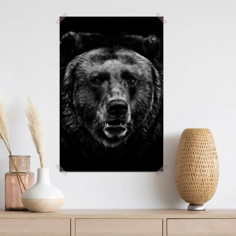 Plakat mroczny portret niedźwiedzia grizzly – Wallissimo® Plakat mroczny portret niedźwiedzia grizzly – Wallissimo®