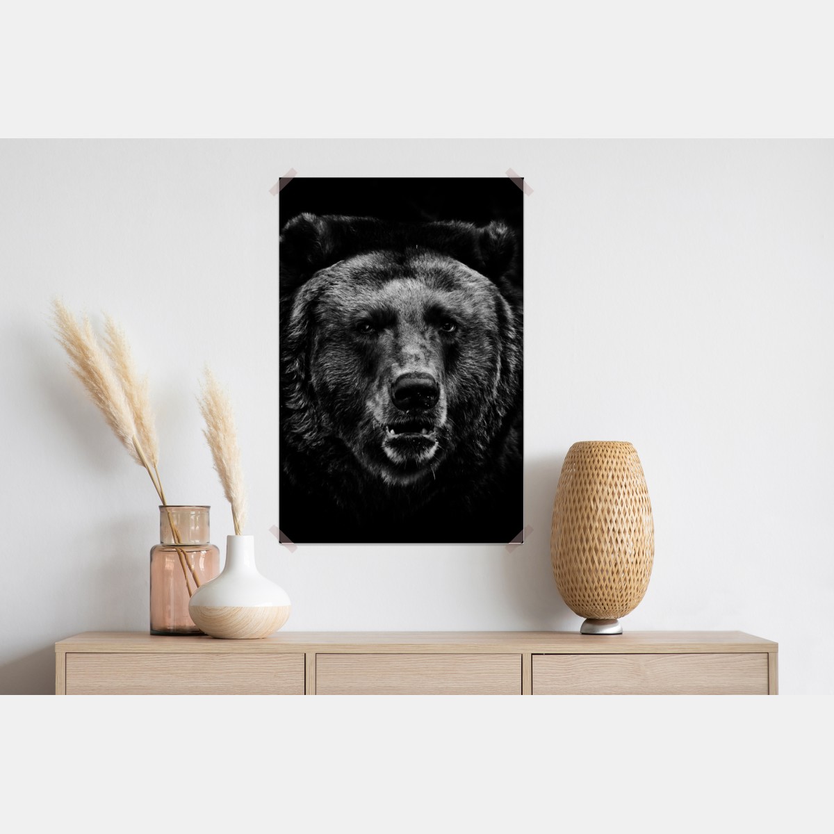 Plakat mroczny portret niedźwiedzia grizzly – Wallissimo® Plakat mroczny portret niedźwiedzia grizzly – Wallissimo®