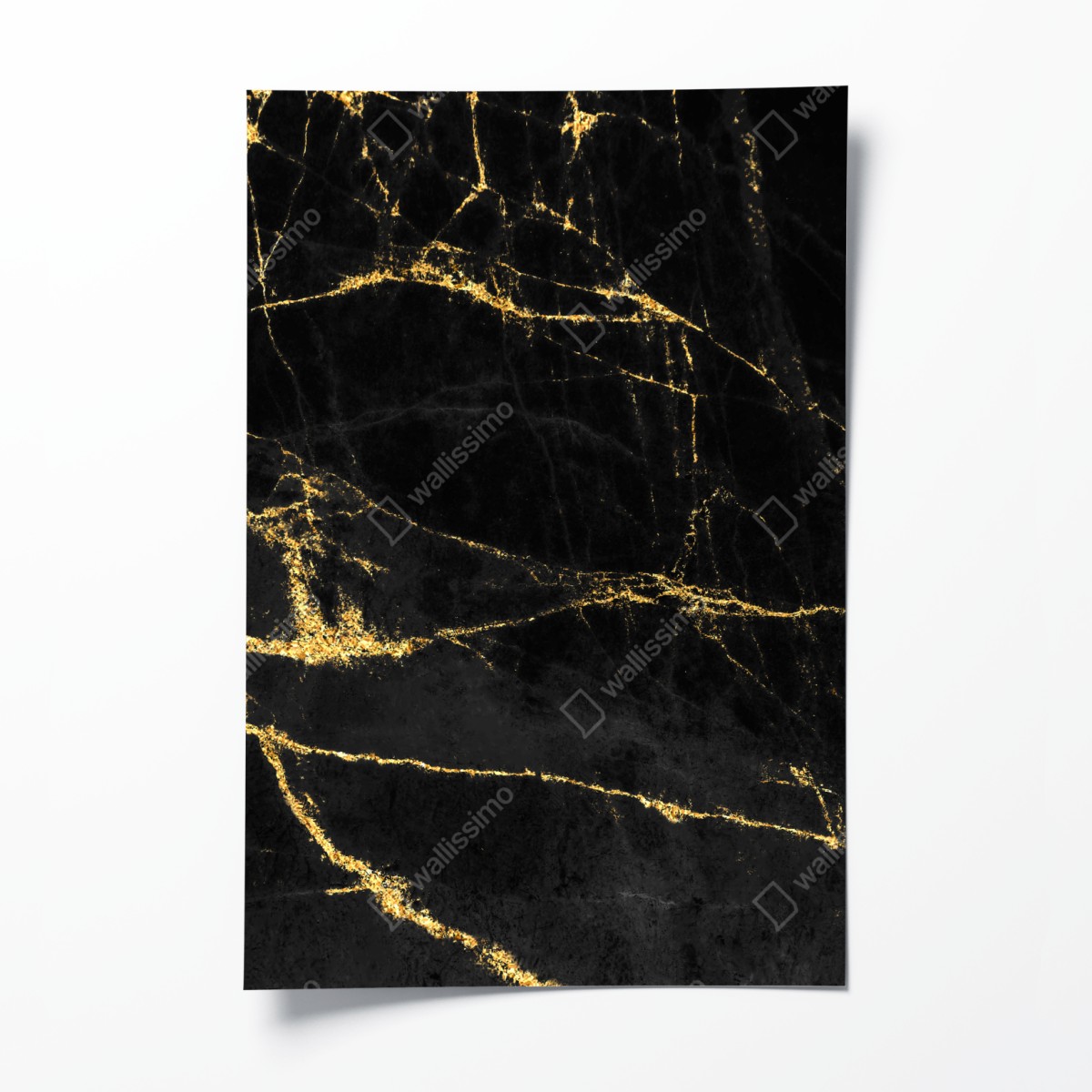 Poster luxury black marble with gold veins