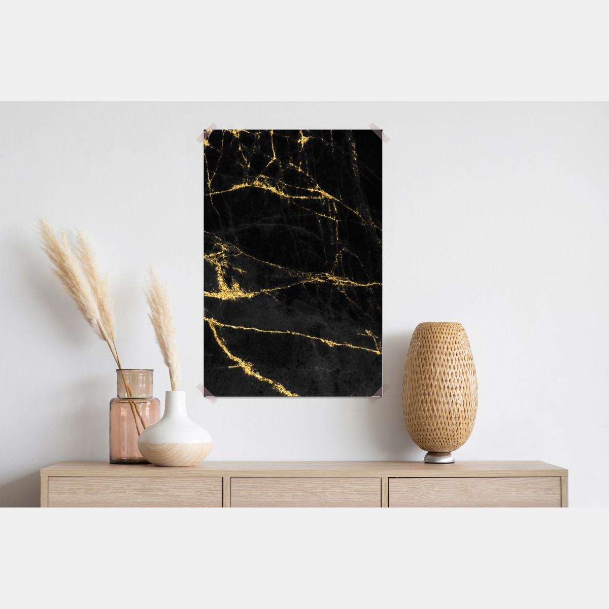 Plakat czarny marmur ze złotymi żyłami – Wallissimo® Plakat czarny marmur ze złotymi żyłami – Wallissimo®