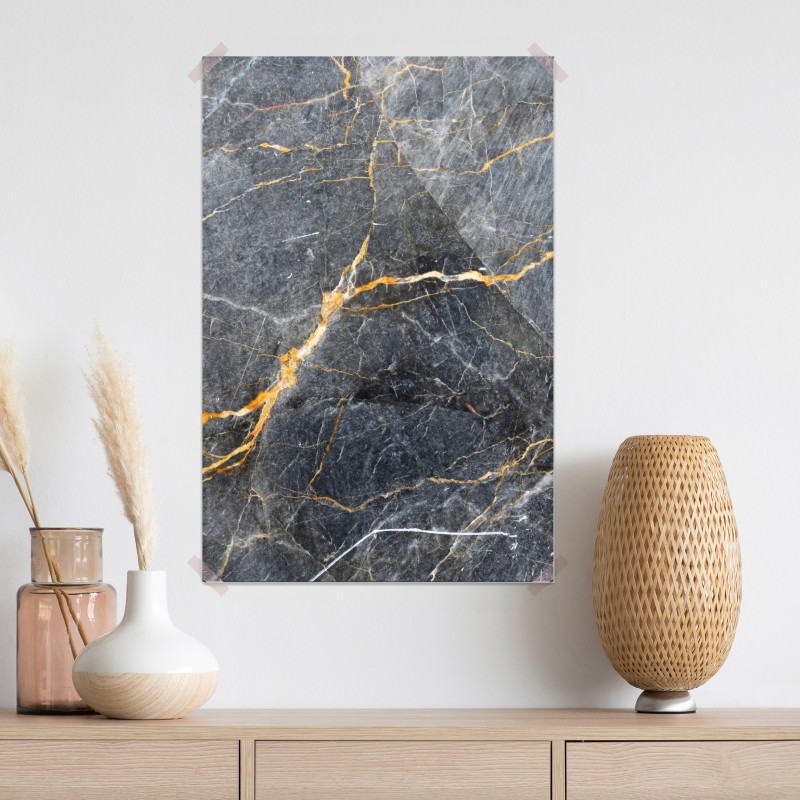 Plakat ciemnoszary marmur ze złotymi żyłami – Wallissimo® Plakat ciemnoszary marmur ze złotymi żyłami – Wallissimo®