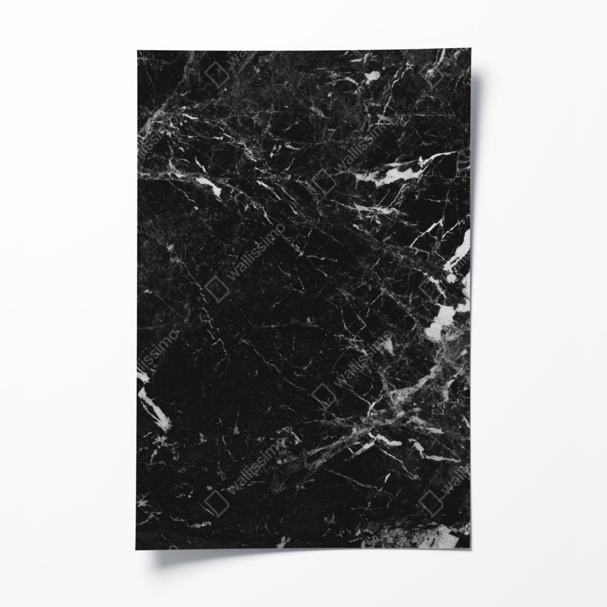 Poster black marble texture with white veins