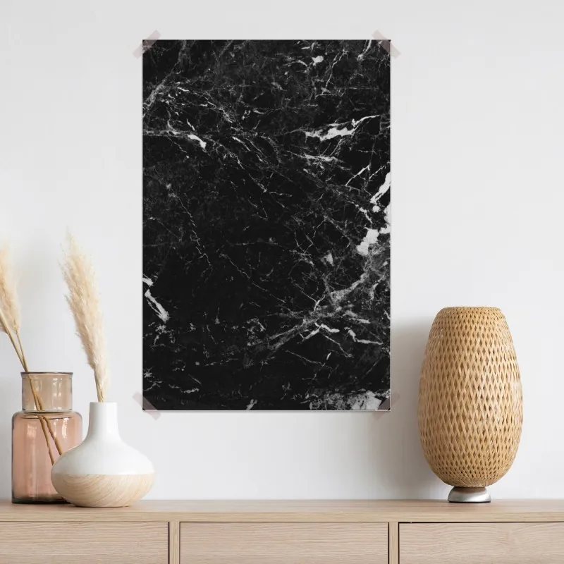 Plakat czarny marmur z białymi żyłkami – Wallissimo® Plakat czarny marmur z białymi żyłkami – Wallissimo®