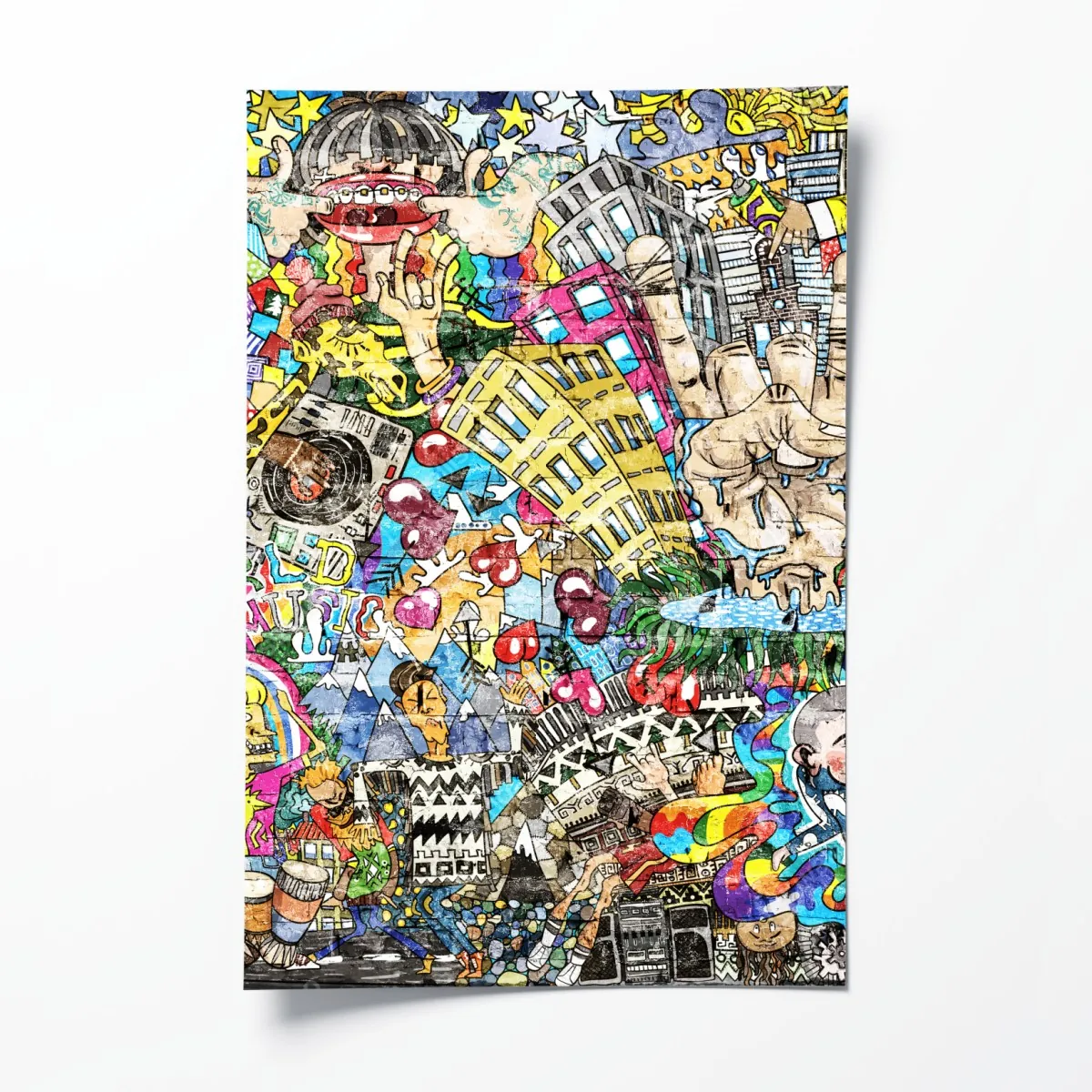 Plakat kolorowy miejski mural muzyczny – Wallissimo® Plakat kolorowy miejski mural muzyczny – Wallissimo®