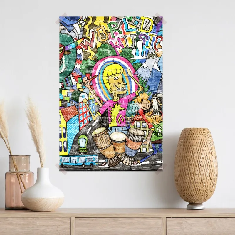 Plakat kolorowy mural uliczny – Wallissimo® Plakat kolorowy mural uliczny – Wallissimo®