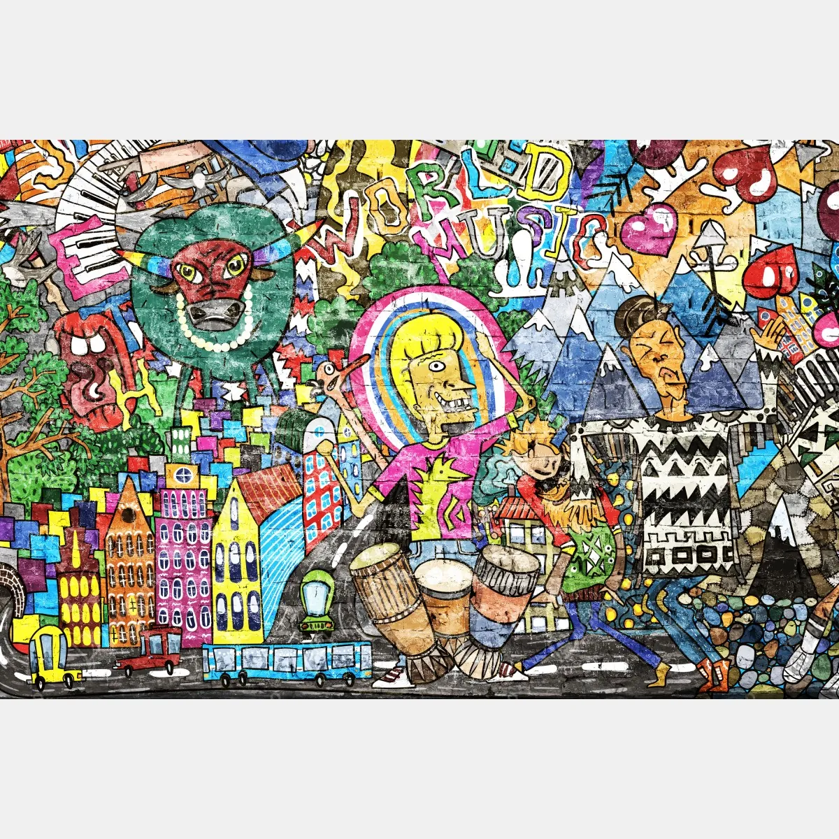 Plakat kolorowy mural uliczny – Wallissimo® Plakat kolorowy mural uliczny – Wallissimo®