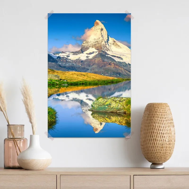 Plakat majestatyczny Matterhorn odbity w alpejskim jeziorze – Wallissimo® Plakat majestatyczny Matterhorn odbity w alpejskim jeziorze – Wallissimo®