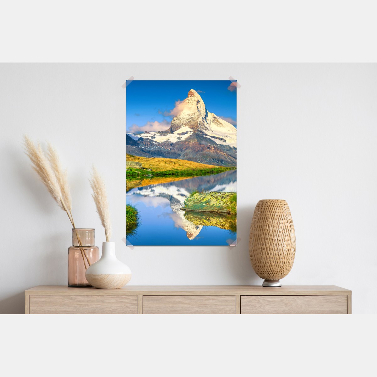 Plakat majestatyczny Matterhorn odbity w alpejskim jeziorze – Wallissimo® Plakat majestatyczny Matterhorn odbity w alpejskim jeziorze – Wallissimo®