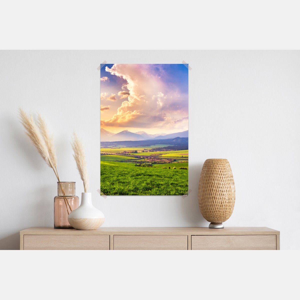 Plakat panorama wiosennej doliny górskiej, Tatry Słowacja – Wallissimo® Plakat panorama wiosennej doliny górskiej, Tatry Słowacja – Wallissimo®