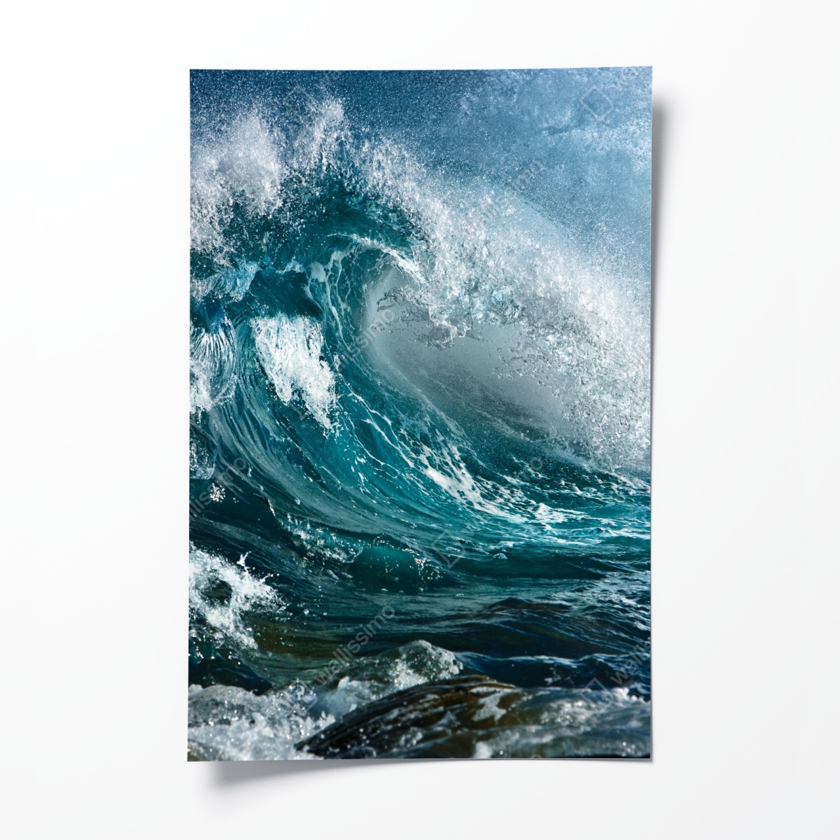 Poster turquoise ocean wave in motion