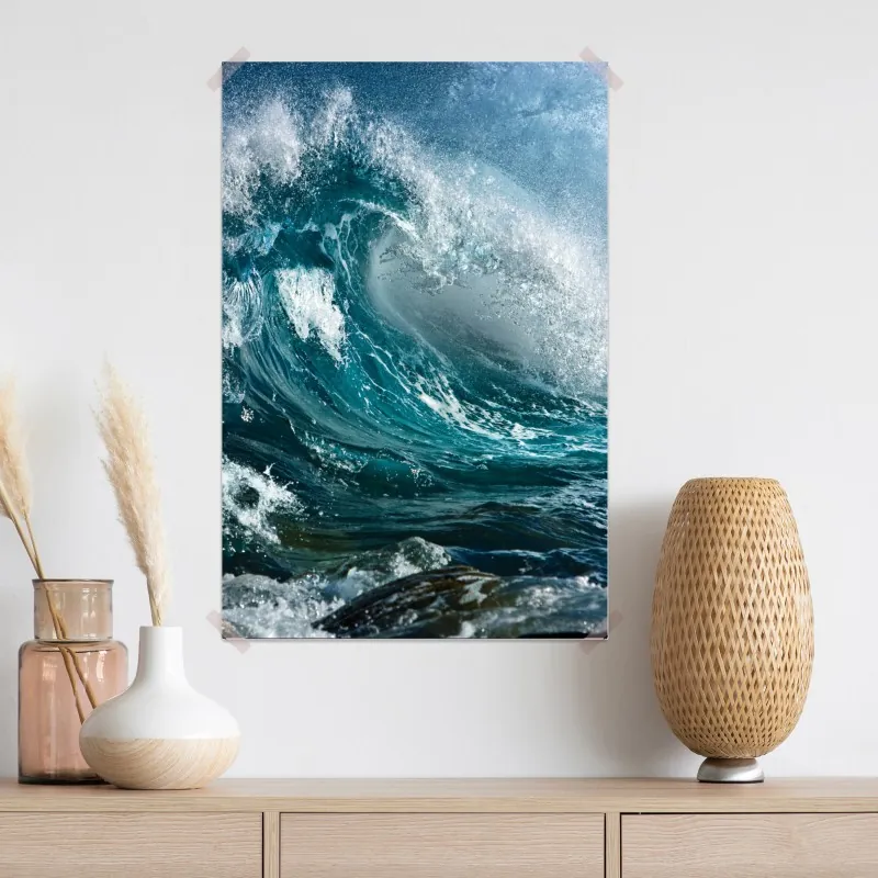 Plakat turkusowa fala oceanu w ruchu – Wallissimo® Plakat turkusowa fala oceanu w ruchu – Wallissimo®