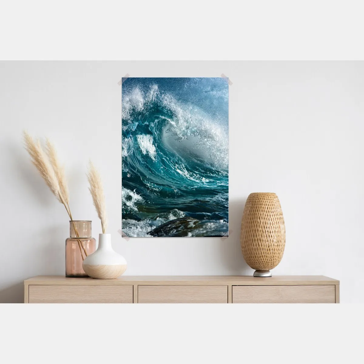 Plakat turkusowa fala oceanu w ruchu – Wallissimo® Plakat turkusowa fala oceanu w ruchu – Wallissimo®