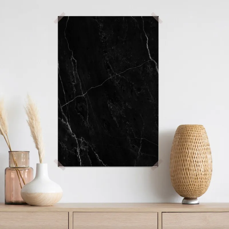 Plakat czarny marmur z białymi żyłkami – Wallissimo® Plakat czarny marmur z białymi żyłkami – Wallissimo®