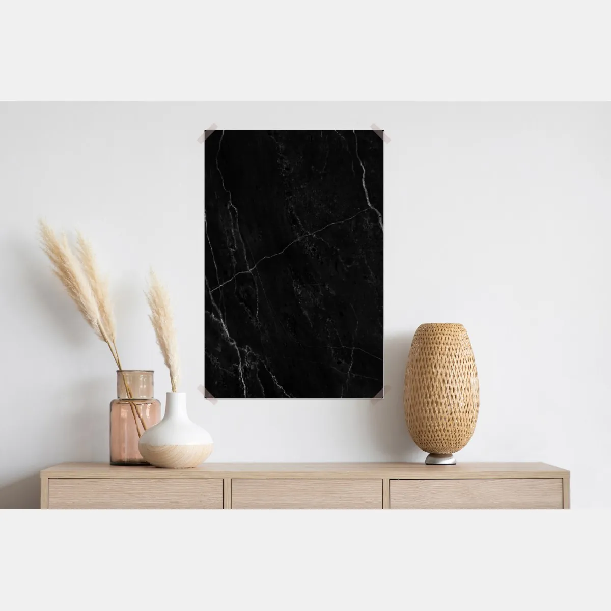 Plakat czarny marmur z białymi żyłkami – Wallissimo® Plakat czarny marmur z białymi żyłkami – Wallissimo®