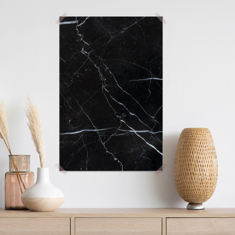 Plakat czarny marmur marquina do nowoczesnych wnętrz – Wallissimo® Plakat czarny marmur marquina do nowoczesnych wnętrz – Wallissimo®