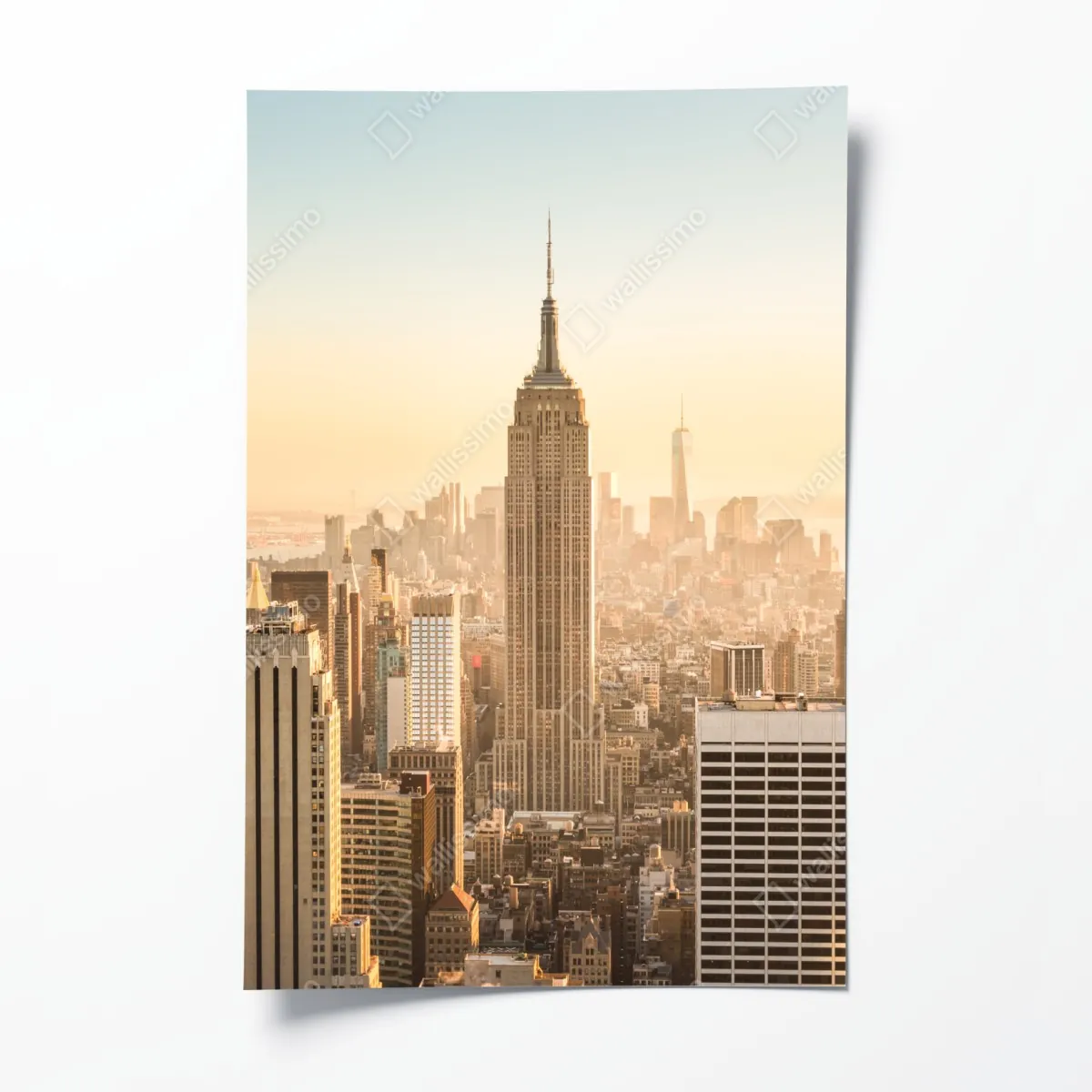 Plakat panorama Nowego Jorku o złotej porze – Wallissimo® Plakat panorama Nowego Jorku o złotej porze – Wallissimo®
