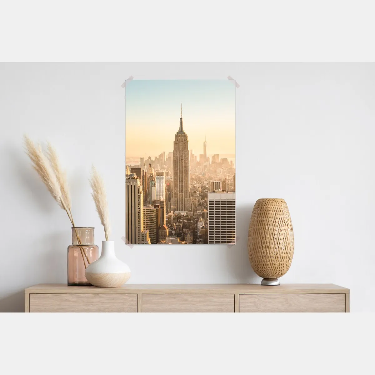 Plakat panorama Nowego Jorku o złotej porze – Wallissimo® Plakat panorama Nowego Jorku o złotej porze – Wallissimo®