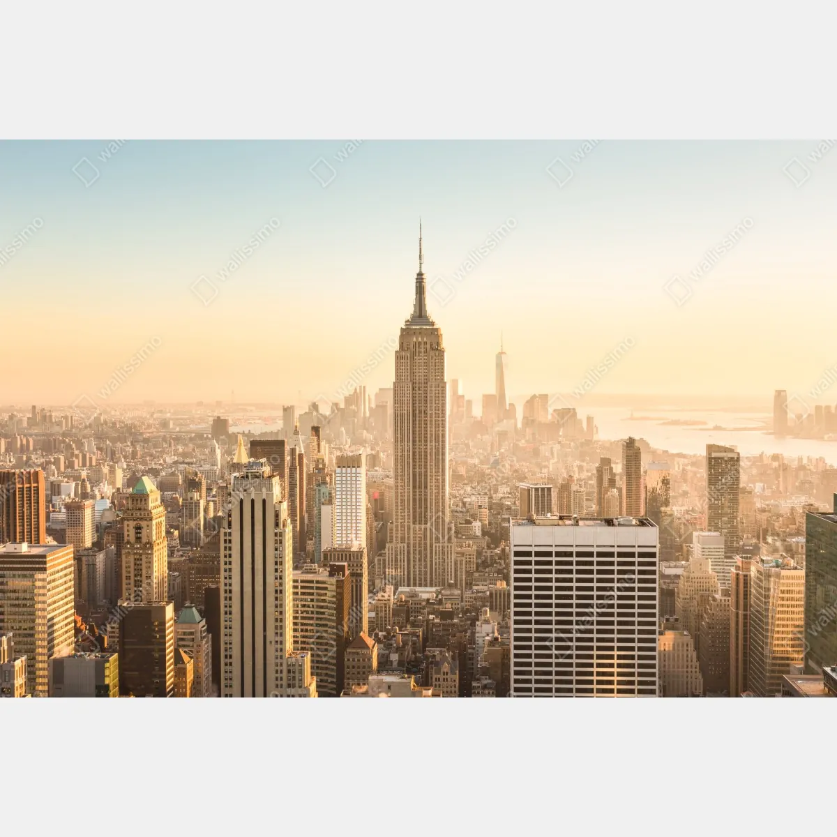 Plakat panorama Nowego Jorku o złotej porze – Wallissimo® Plakat panorama Nowego Jorku o złotej porze – Wallissimo®