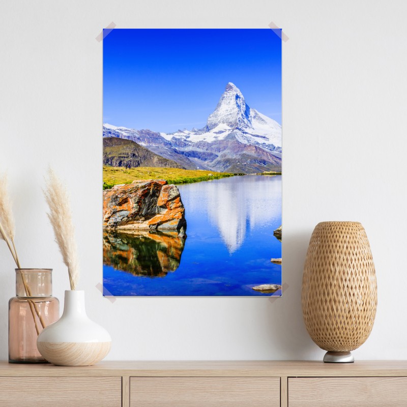 Plakat Matterhorn odbicie w Stellisee, Zermatt – Wallissimo® Plakat Matterhorn odbicie w Stellisee, Zermatt – Wallissimo®