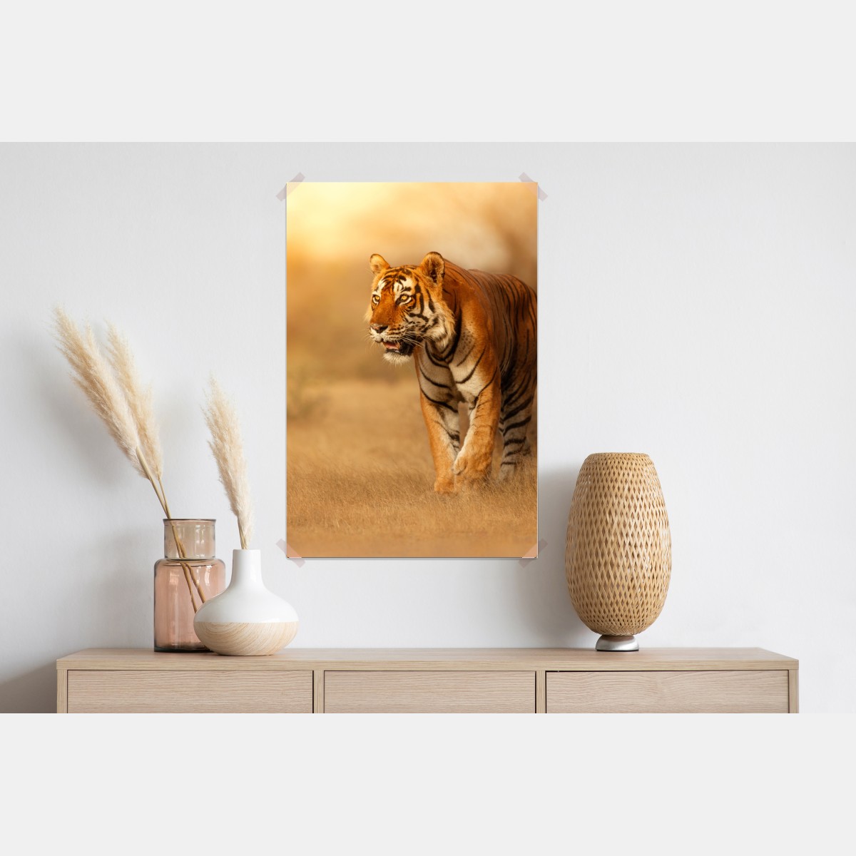 Plakat majestatyczny tygrys w złotym świetle – Wallissimo® Plakat majestatyczny tygrys w złotym świetle – Wallissimo®