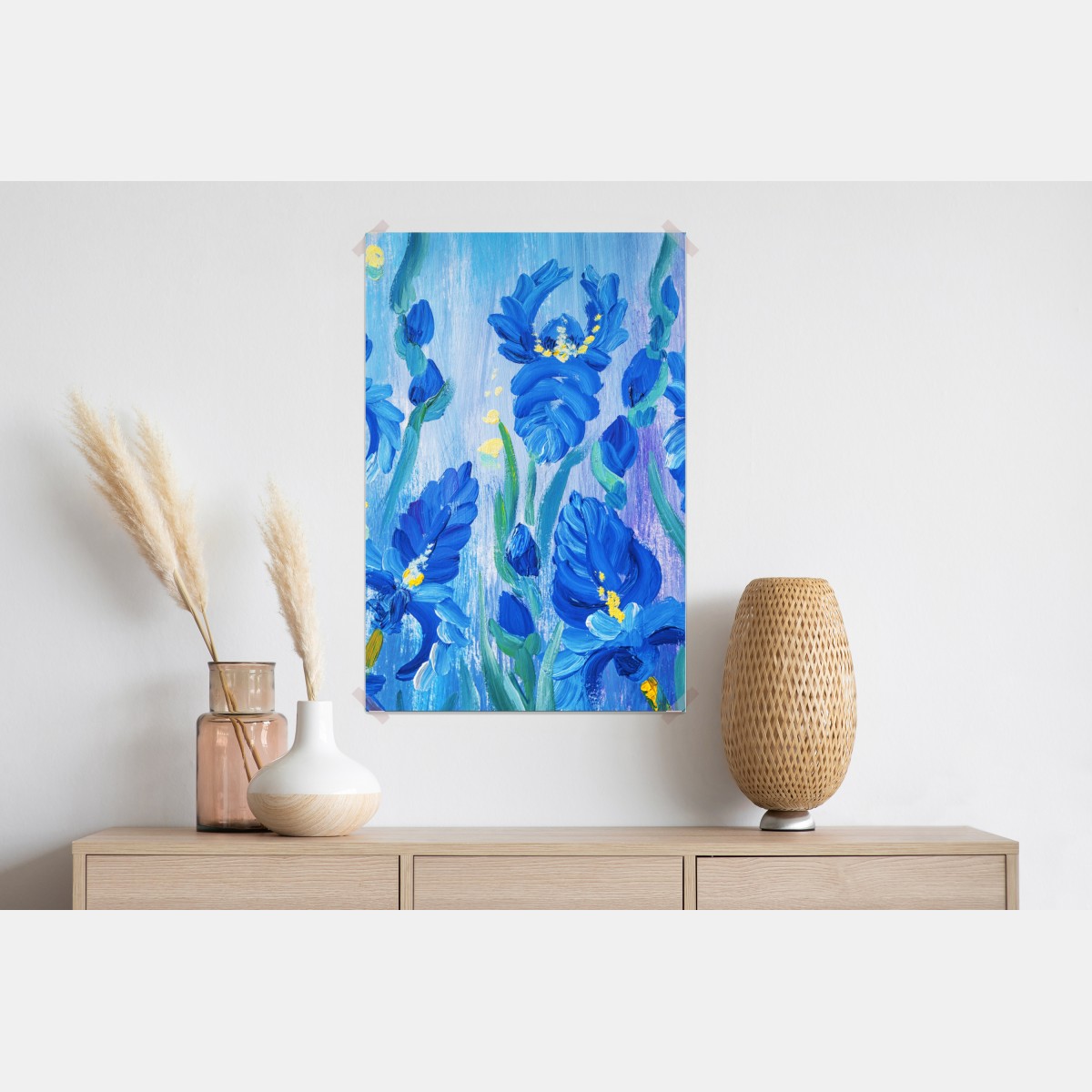 Plakat żywy niebieski bukiet irysów – Wallissimo® Plakat żywy niebieski bukiet irysów – Wallissimo®
