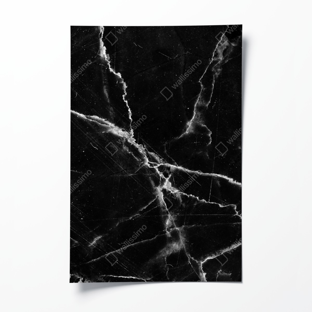 Poster black marble veined texture