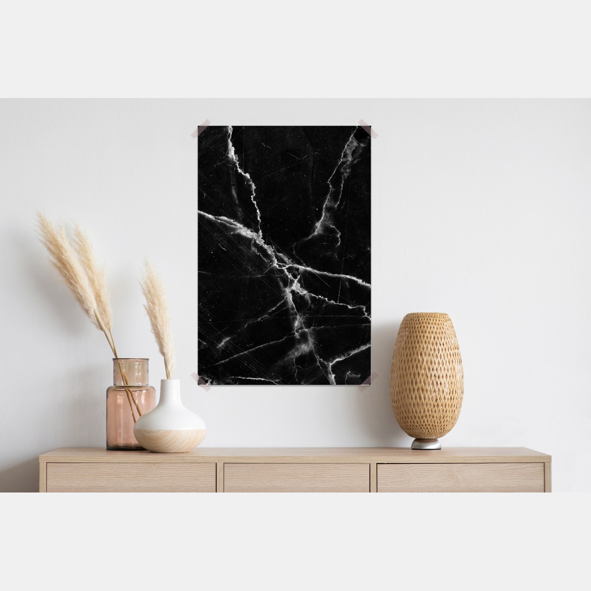 Plakat czarny marmur z żyłami – Wallissimo® Plakat czarny marmur z żyłami – Wallissimo®