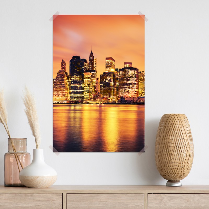 Plakat Nowy Jork panorama o zachodzie słońca – Wallissimo® Plakat Nowy Jork panorama o zachodzie słońca – Wallissimo®