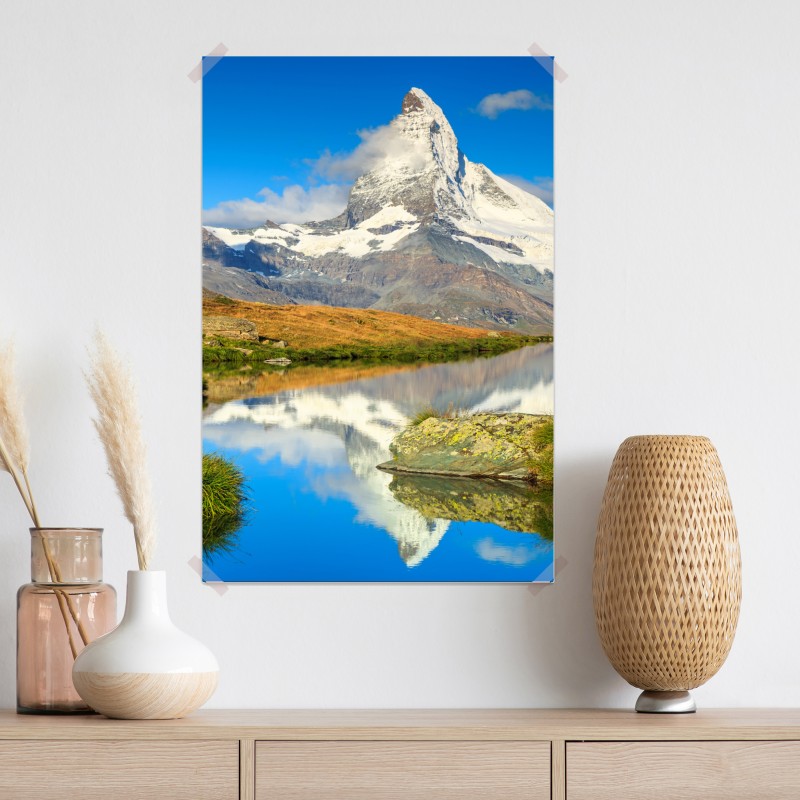Plakat majestatyczny Matterhorn odbity w alpejskim jeziorze – Wallissimo® Plakat majestatyczny Matterhorn odbity w alpejskim jeziorze – Wallissimo®