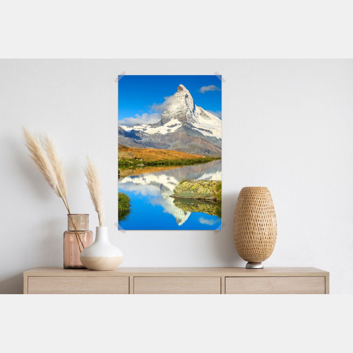 Plakat majestatyczny Matterhorn odbity w alpejskim jeziorze – Wallissimo® Plakat majestatyczny Matterhorn odbity w alpejskim jeziorze – Wallissimo®