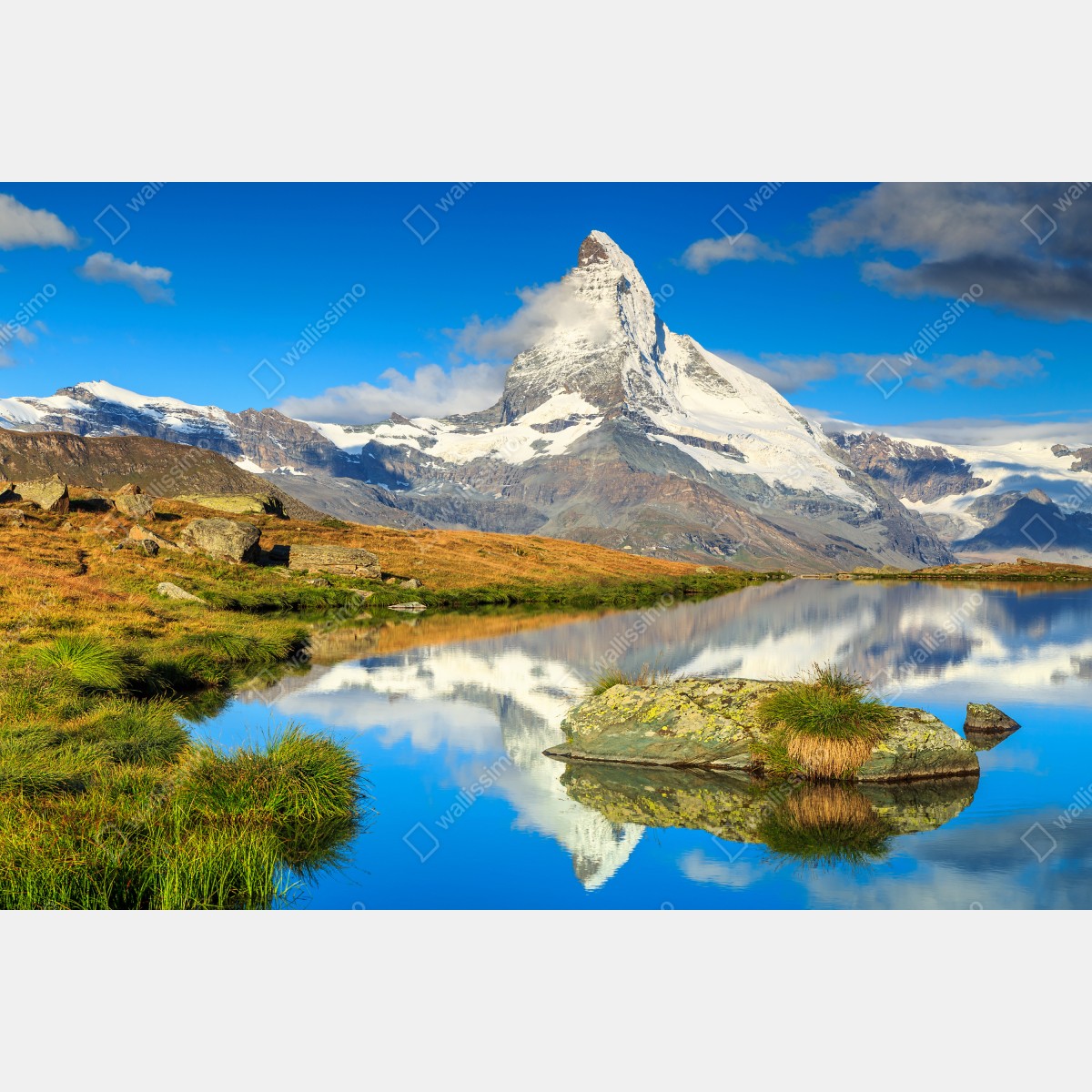 Plakat majestatyczny Matterhorn odbity w alpejskim jeziorze – Wallissimo® Plakat majestatyczny Matterhorn odbity w alpejskim jeziorze – Wallissimo®