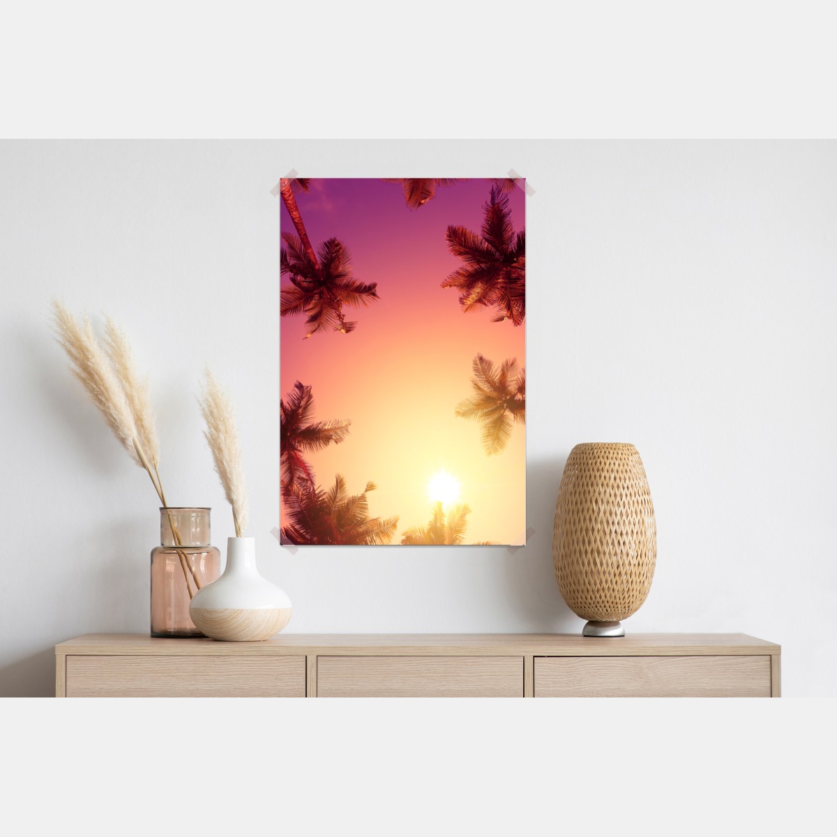 Plakat tropikalny zachód słońca z sylwetkami palm – Wallissimo® Plakat tropikalny zachód słońca z sylwetkami palm – Wallissimo®