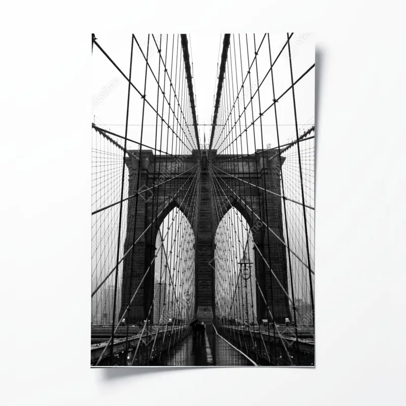 Plakat Most Brookliński geometryczna perspektywa