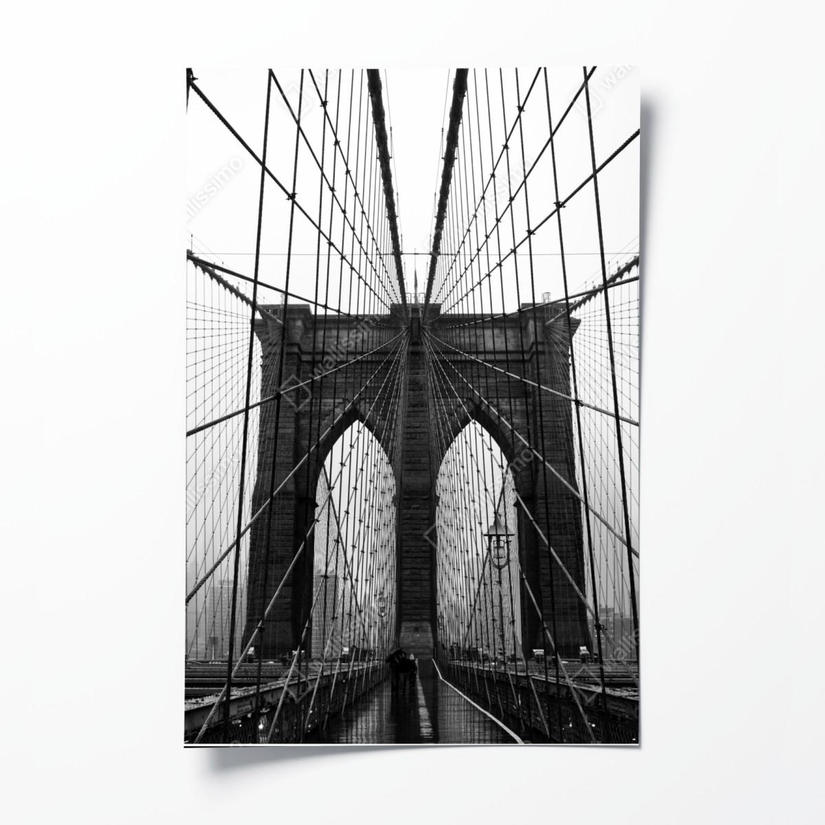Poster Brooklyn Bridge geometric perspective