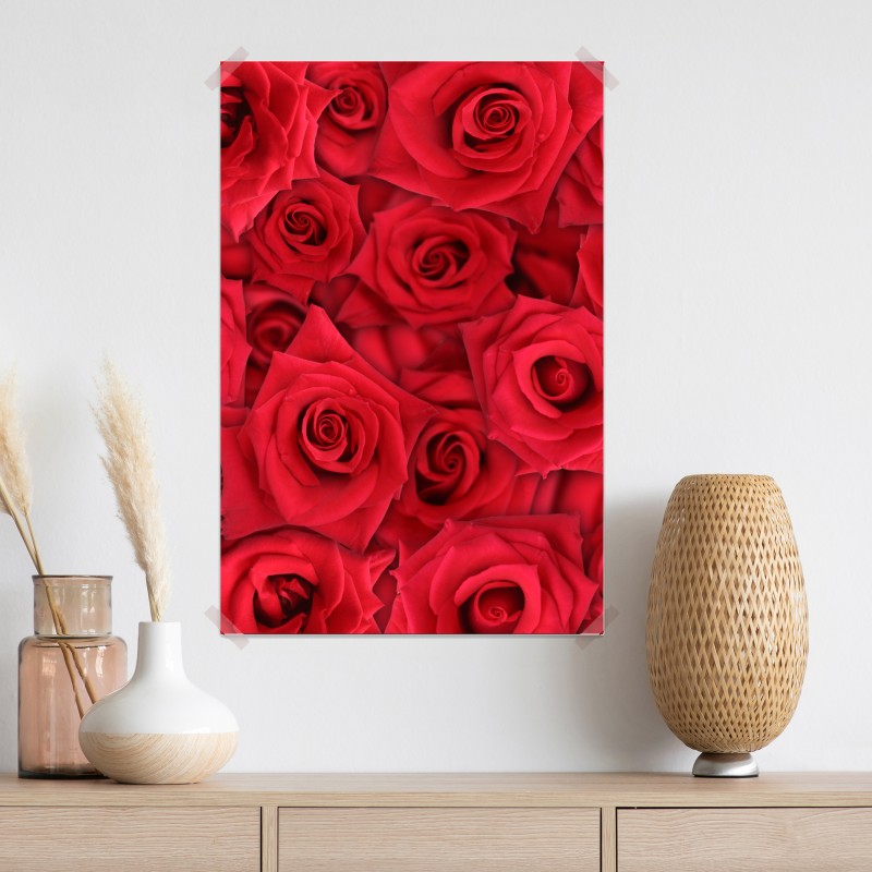 Plakat żywe czerwone róże kolaż – Wallissimo® Plakat żywe czerwone róże kolaż – Wallissimo®