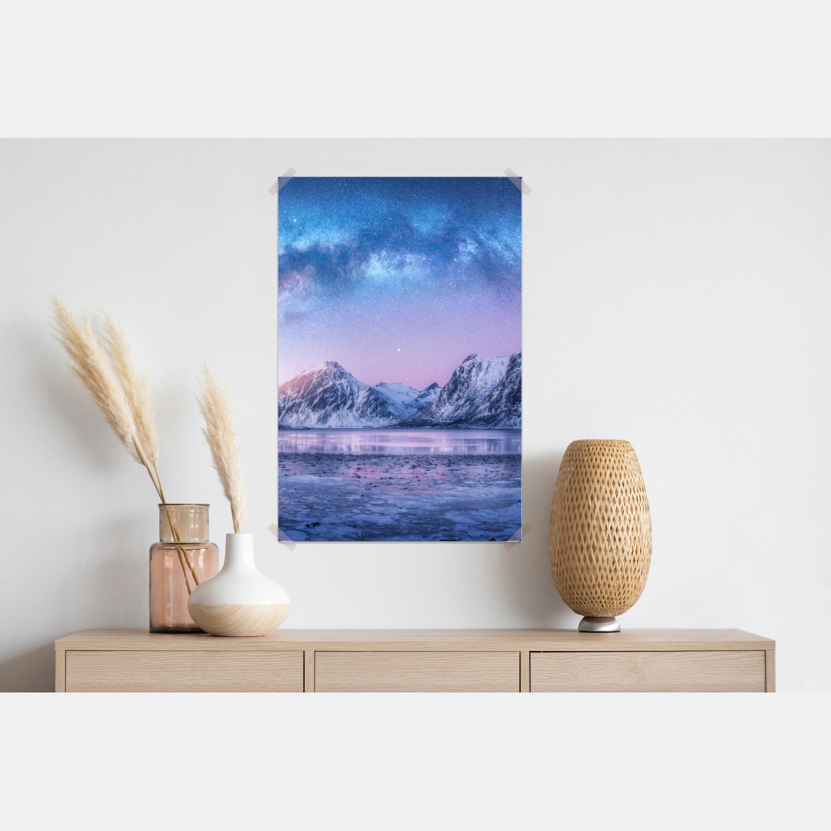 Plakat spokojna arktyczna noc w górach pod drogą mleczną – Wallissimo® Plakat spokojna arktyczna noc w górach pod drogą mleczną – Wallissimo®