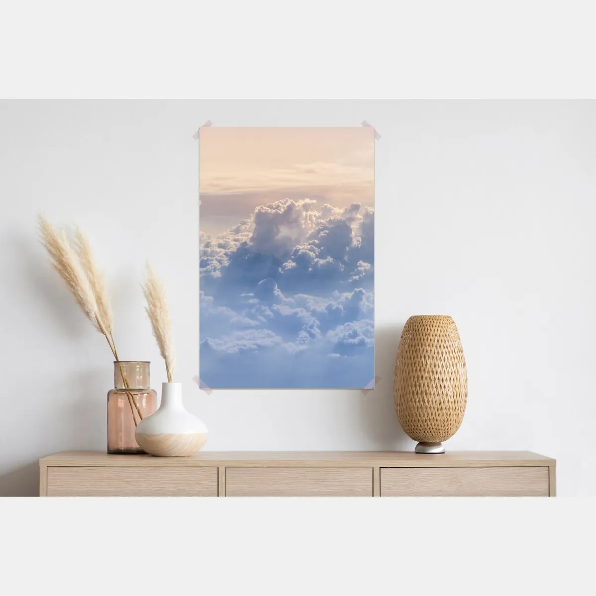 Plakat delikatne chmury nad błękitnym niebem – Wallissimo® Plakat delikatne chmury nad błękitnym niebem – Wallissimo®