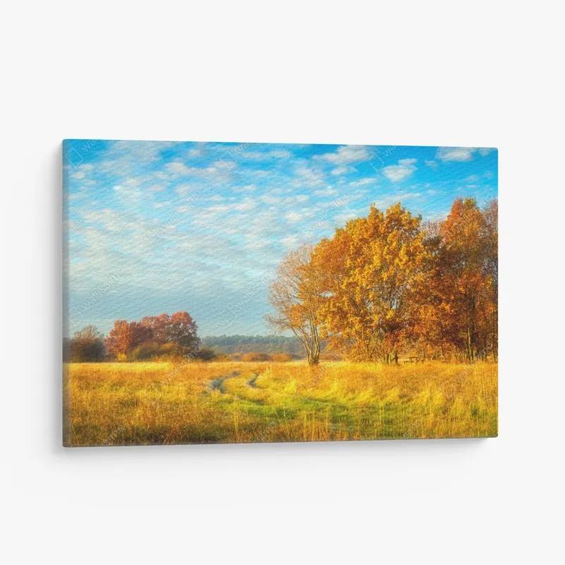 Obraz na płótnie wiszący drewniany most w zielonym lesie – Wallissimo®