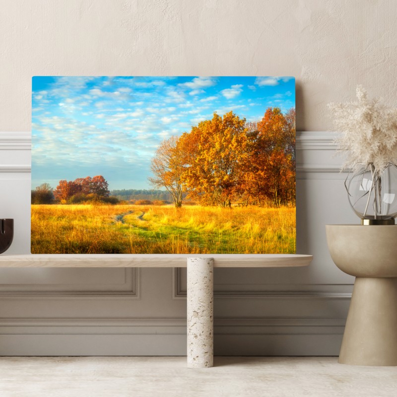 Obraz na płótnie złota jesienna łąka – Wallissimo® Obraz na płótnie złota jesienna łąka – Wallissimo®