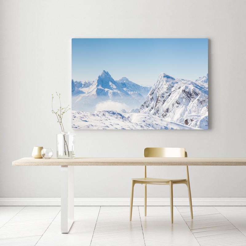 Obraz na płótnie spokojna panorama zaśnieżonych gór – Wallissimo® Obraz na płótnie spokojna panorama zaśnieżonych gór – Wallissimo®