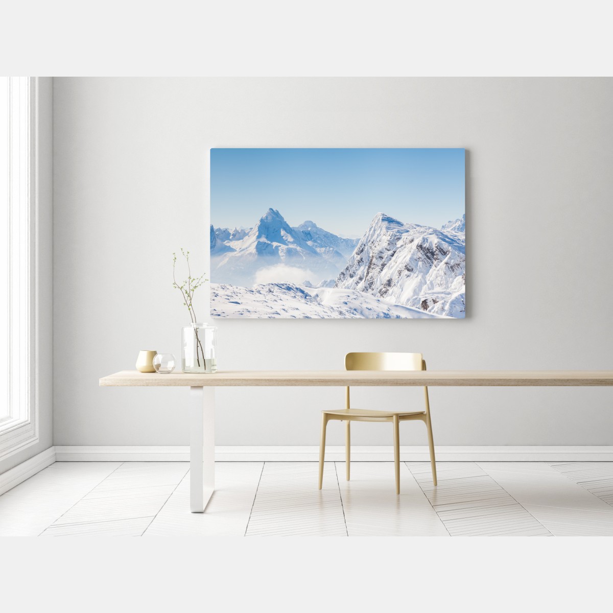 Obraz na płótnie spokojna panorama zaśnieżonych gór – Wallissimo® Obraz na płótnie spokojna panorama zaśnieżonych gór – Wallissimo®