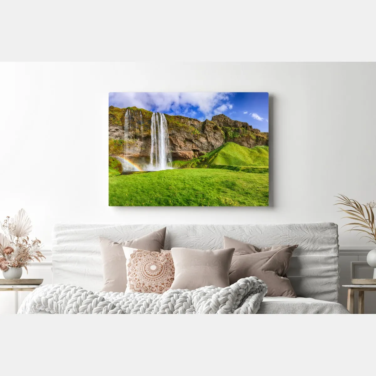 Obraz na płótnie Seljalandsfoss panorama wodospadu – Wallissimo® Obraz na płótnie Seljalandsfoss panorama wodospadu – Wallissimo®