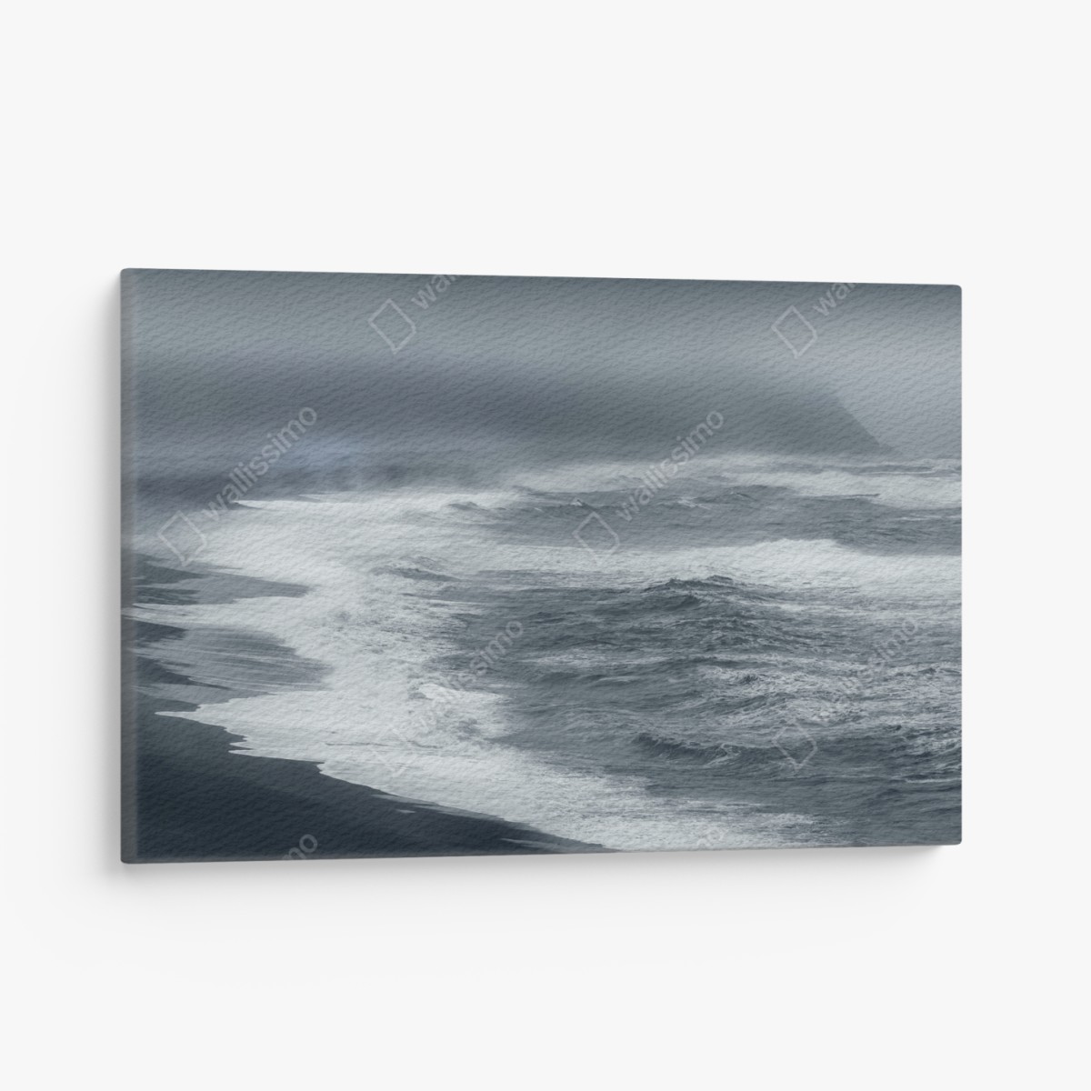 Canvas print stormy coast of Iceland panorama