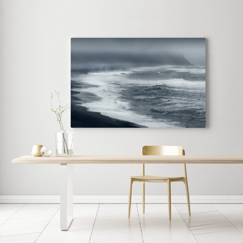 Obraz na płótnie burzliwe wybrzeże Islandii panorama – Wallissimo® Obraz na płótnie burzliwe wybrzeże Islandii panorama – Wallissimo®