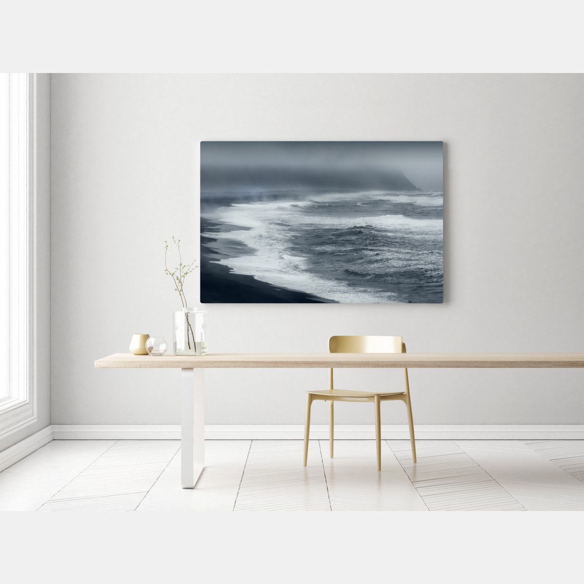 Obraz na płótnie burzliwe wybrzeże Islandii panorama – Wallissimo® Obraz na płótnie burzliwe wybrzeże Islandii panorama – Wallissimo®