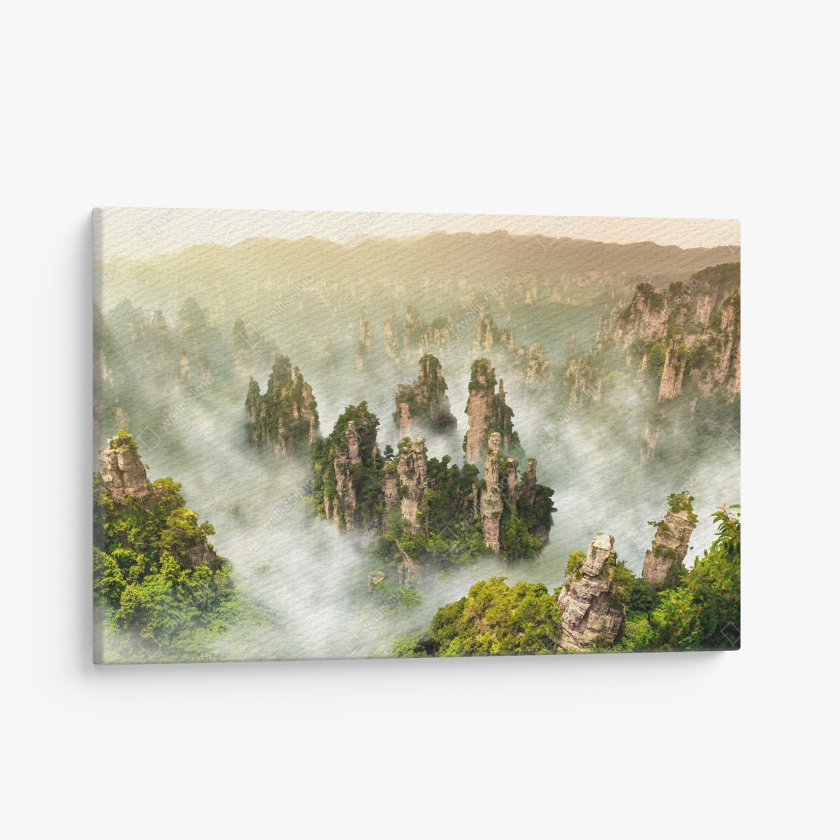 Canvas print misty pillars of Zhangjiajie