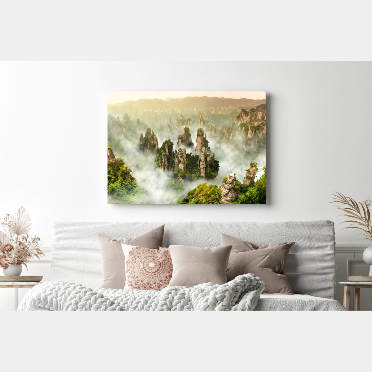 Obraz na płótnie mglisty krajobraz skalny Zhangjiajie – Wallissimo® Obraz na płótnie mglisty krajobraz skalny Zhangjiajie – Wallissimo®