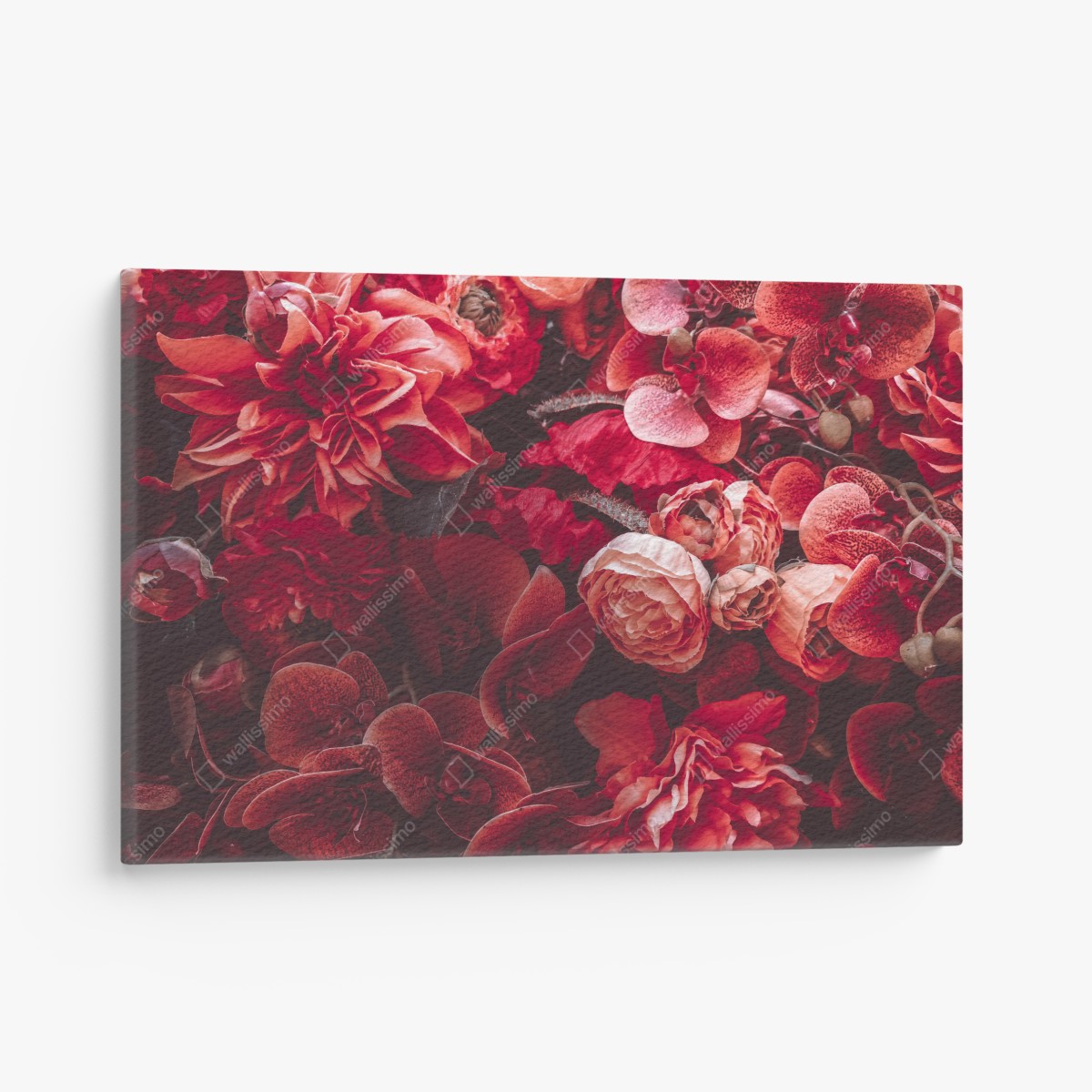 Canvas print crimson rose and orchid bouquet