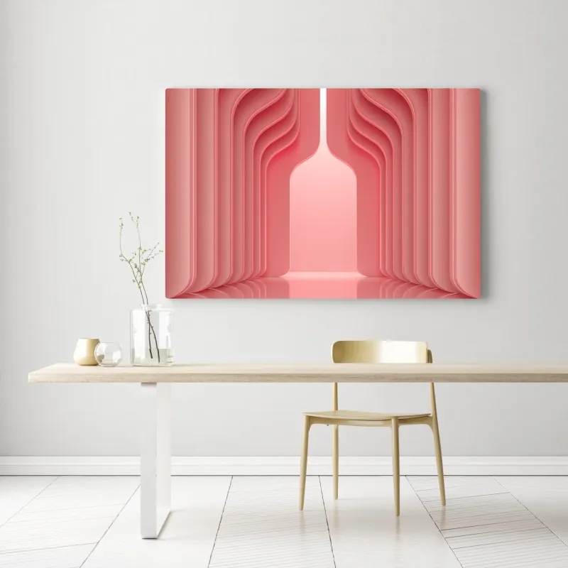 Obraz na płótnie nowoczesne luksusowe wnętrze w odcieniach koralowego różu – Wallissimo® Obraz na płótnie nowoczesne luksusowe wnętrze w odcieniach koralowego różu – Wallissimo®